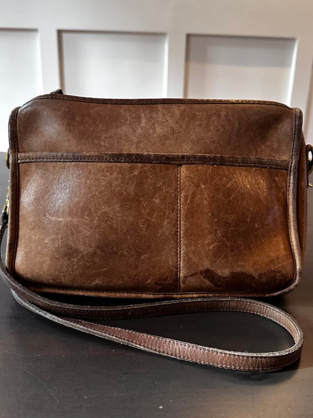 Vintage Coach 983-9607 Brown Glove-Tanned Leather Crossbody Bag, Made in NY - Picture 3 of 14